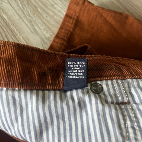 Lands’ End Women’s Orange Brown Rust Cordwroy Straight Leg Pants Size 14 - Picture 2 of 7